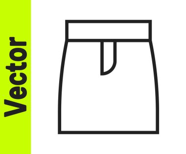 Siyah çizgi etek simgesi beyaz arkaplanda izole edildi. Vektör.