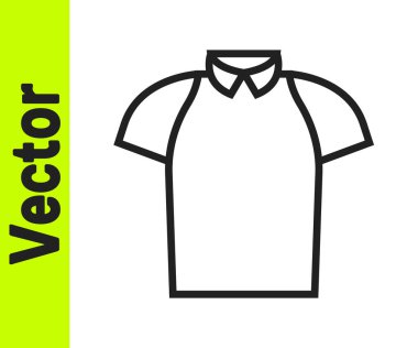 Siyah çizgili Polo tişört ikonu beyaz arkaplanda izole edilmiş. Vektör.