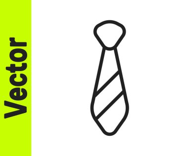 Siyah çizgi kravat simgesi beyaz arkaplanda izole edildi. Boyunbağı ve boyun bezi sembolü. Vektör.