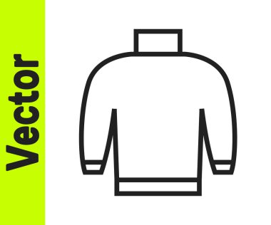 Siyah çizgi süveter simgesi beyaz arkaplanda izole edildi. Kazak ikonu. Kazak tabelası. Vektör.