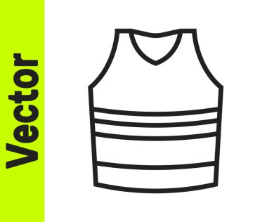 Siyah Çizgili Undershirt simgesi beyaz arkaplanda izole edildi. Vektör.