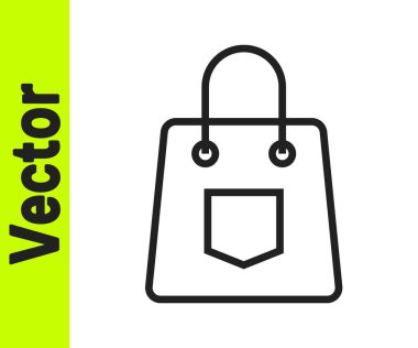 Beyaz arkaplanda siyah çizgi el çantası simgesi izole edildi. Kadın el çantası işareti. Glamour günlük bagaj sembolü. Vektör.