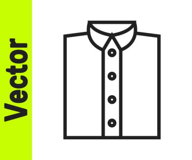 Beyaz arkaplanda siyah çizgi tişört simgesi izole edildi. Tişört. Vektör.