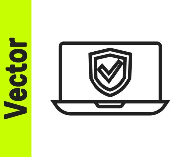 Siyah Hat Sigorta çevrimiçi simgesi beyaz arkaplanda izole edildi. Güvenlik, güvenlik, koruma, konsept koruma. Vektör.