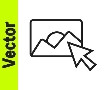 Siyah çizgi Fotoğraf rötuşlama simgesi beyaz arkaplanda izole edildi. Fotoğrafçı, fotoğrafçılık, rötuş ikonu. Vektör.