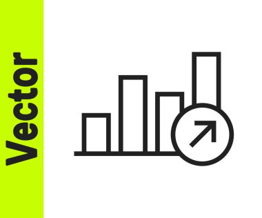 Siyah çizgi finansal büyüme ikonu beyaz arka planda izole edildi. Gelirleri arttırıyorum. Vektör.