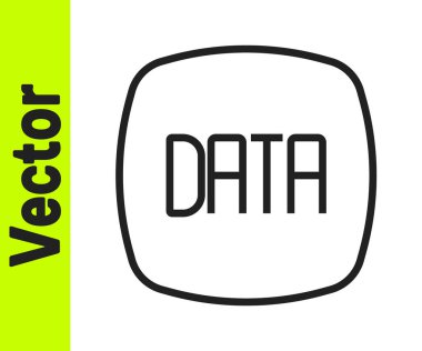 Siyah çizgi veri analiz simgesi beyaz arkaplanda izole edildi. İş veri analizi süreci, istatistik. Çizelgeler ve diyagramlar. Vektör.