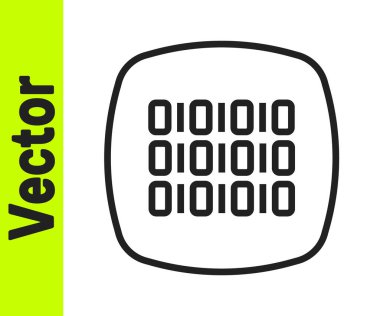Siyah çizgi ikili kod simgesi beyaz arkaplanda izole edildi. Vektör.