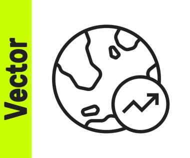 Siyah çizgi finansal büyüme ikonu beyaz arka planda izole edildi. Gelirleri arttırıyorum. Vektör.