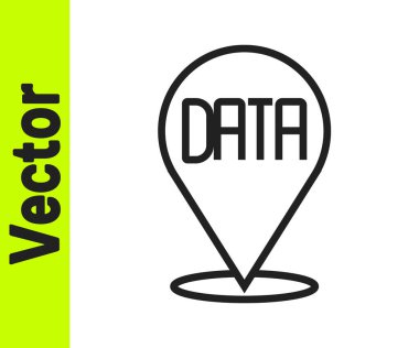 Siyah çizgi veri analiz simgesi beyaz arkaplanda izole edildi. İş veri analizi süreci, istatistik. Çizelgeler ve diyagramlar. Vektör.