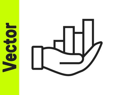 Beyaz arkaplanda siyah çizgi pasta grafiği bilgi simgesi izole edildi. Diyagram çizelgesi. Vektör.