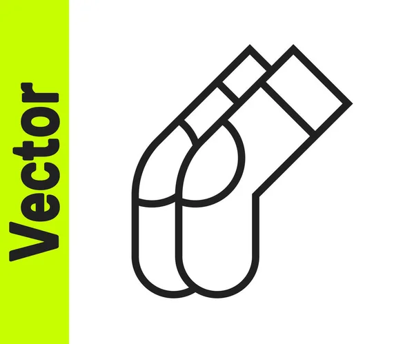 Black Line Socks Icon Isoliert Auf Weißem Hintergrund Vektor — Stockvektor