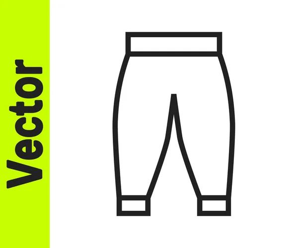 Icono Pantalones Línea Negra Aislado Sobre Fondo Blanco Firma Pantalones — Vector de stock
