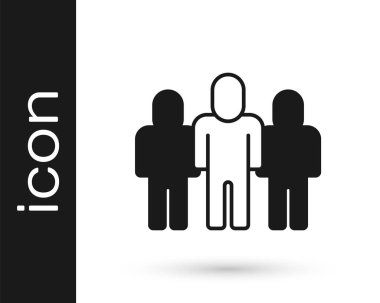 Siyah Proje ekip taban simgesi beyaz arkaplanda izole edildi. İş analizi ve planlama, danışmanlık, takım çalışması, proje yönetimi. Geliştiriciler. Vektör.