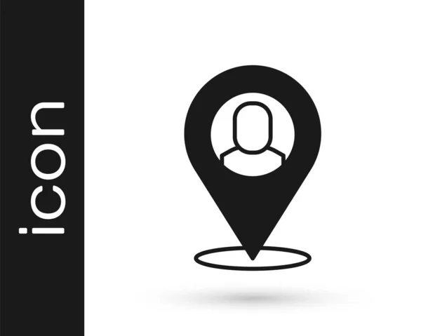 Black Worker Location Icon Isolated White Background Vector — 스톡 벡터