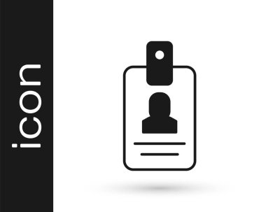 Beyaz arka planda siyah kimlik simgesi izole edildi. Sunum için, şirketin kimliği için, reklam için kullanılabilir. Vektör.