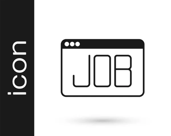 Icône Recherche Emploi Noir Isolé Sur Fond Blanc Concept Recrutement — Image vectorielle