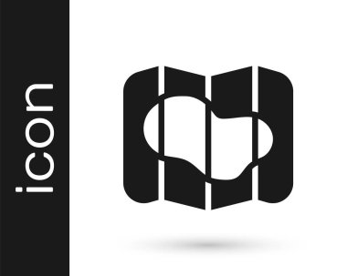 İzlanda simgesinin siyah haritası beyaz arkaplanda izole edildi. Vektör.