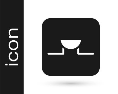 Elektronik devre simgesindeki Black Buzzer beyaz arka planda izole edildi. Vektör.