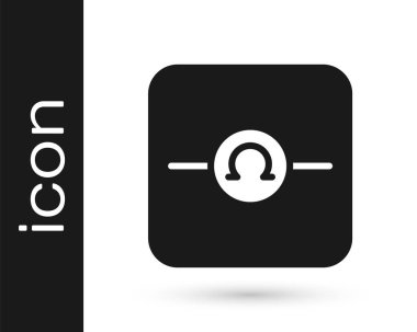 Beyaz arkaplanda siyah Ohmmetre simgesi izole edildi. Vektör.