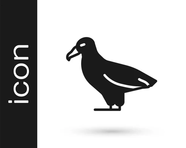 Black Albatross Icon Isolated White Background Vector — Stock Vector
