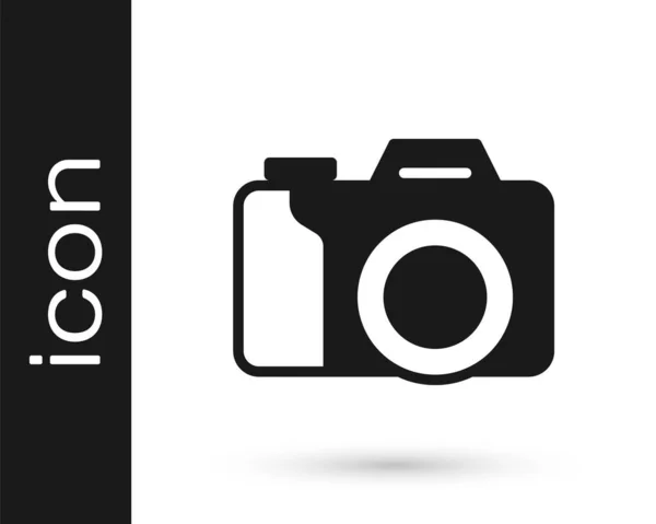 Zwart Fotocamera Pictogram Geïsoleerd Witte Achtergrond Foto Camera Digitale Fotografie — Stockvector
