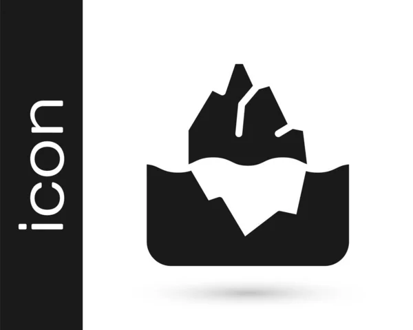 Iceberg Noir Icône Isolé Sur Fond Blanc Vecteur — Image vectorielle