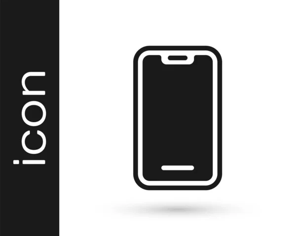 Black Smartphone Mobile Phone Icon Isolated White Background Vector — Stock Vector