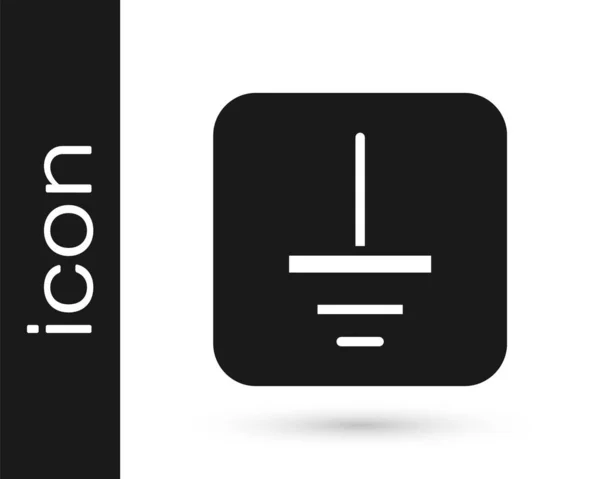 Černá Elektrický Symbol Pozemní Ikona Izolované Bílém Pozadí Ochranná Ikona — Stockový vektor