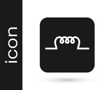 Elektronik devre simgesindeki siyah indüktör beyaz arka planda izole edildi. Vektör.