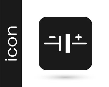 Siyah DC voltaj kaynağı simgesi beyaz arkaplanda izole edildi. Vektör.