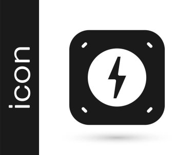 Siyah Şimşek simgesi beyaz arkaplanda izole edildi. Flaş işareti. Flaş ikonunu yükle. Gök gürültüsü. Yıldırım çarpması. Vektör.