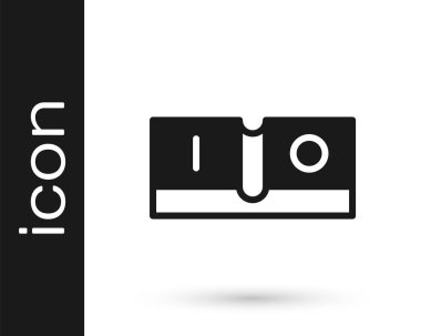 Beyaz arkaplanda siyah elektrik düğmesi simgesi izole edildi. Açık ve kapalı simgesi. Loş ışık düğmesi işareti. Enerji tasarrufu kavramı. Vektör.