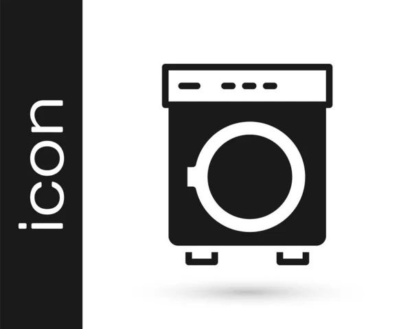 Black Washer Icon Isolated White Background Washing Machine Icon Clothes — Stock Vector