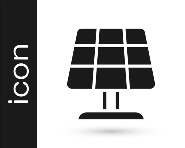 Black Solar Energy Panel Symbol Isoliert Auf Weißem Hintergrund Sonne — Stockvektor
