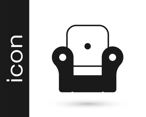 Черный Кресло Значок Изолирован Белом Фоне Вектор — стоковый вектор