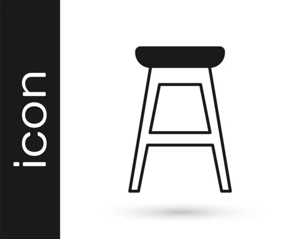 Black Chair Icon Isolated White Background Vector — Stock Vector
