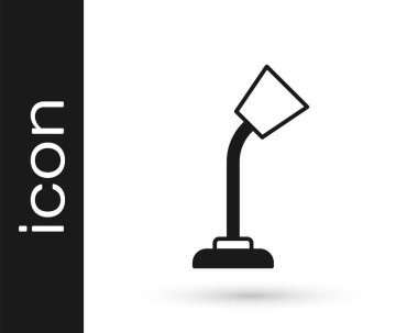 Beyaz arkaplanda siyah masa lambası simgesi izole edildi. Vektör.