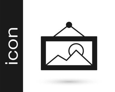 Siyah Resim simgesi beyaz arkaplanda izole edildi. Vektör.