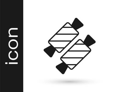 Siyah Şeker simgesi beyaz arkaplanda izole edilmiş. Sevgililer günün kutlu olsun. Vektör.