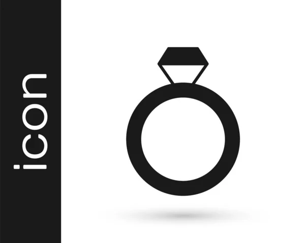 Черные Обручальные Кольца Значок Изолирован Белом Фоне Знак Жених Невеста — стоковый вектор