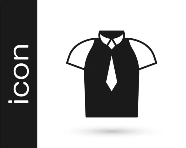 Icona Camicia Nera Isolata Sfondo Bianco Shirt Vettore — Vettoriale Stock