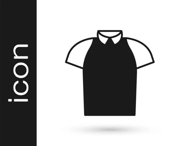 Black Polo Shirt Icon Isolated White Background Vector — Stock Vector