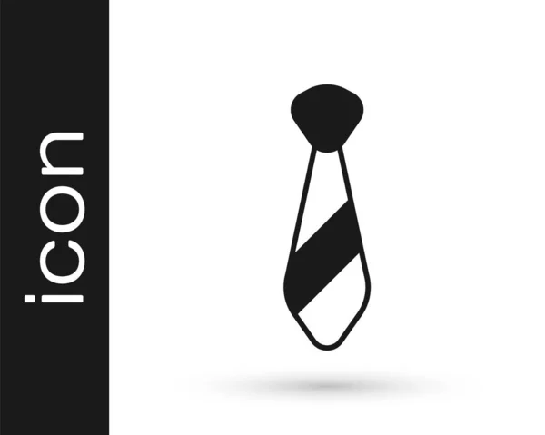 Icono Corbata Negra Aislado Sobre Fondo Blanco Símbolo Corbata Paño — Vector de stock