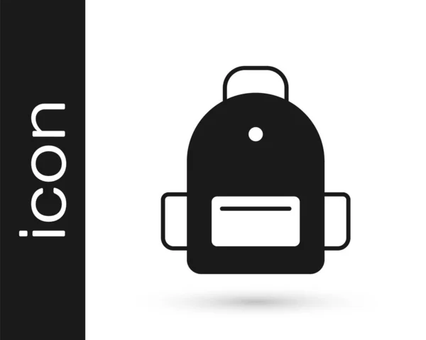 Ikona Plecaka Black School Białym Tle Wektor — Wektor stockowy