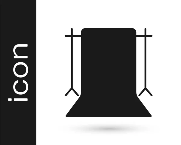 Black Empty Fotostudio Symbol Isoliert Auf Weißem Hintergrund Leinwandkulisse Vektor — Stockvektor