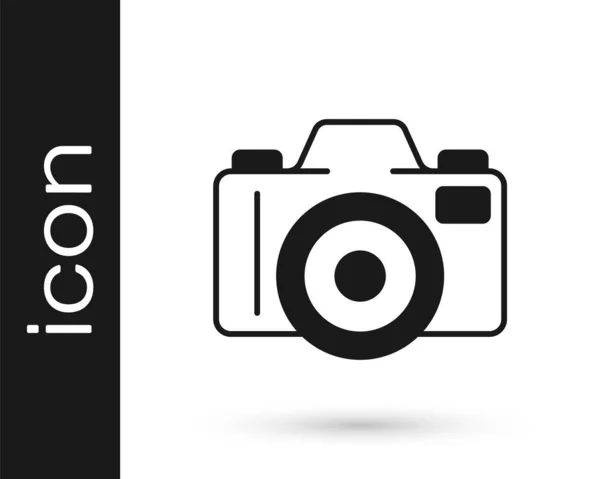 Zwart Fotocamera Pictogram Geïsoleerd Witte Achtergrond Foto Camera Digitale Fotografie — Stockvector