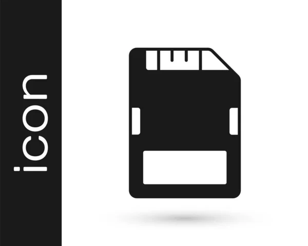 Schwarze Karte Symbol Isoliert Auf Weißem Hintergrund Speicherkarte Adapter Symbol — Stockvektor