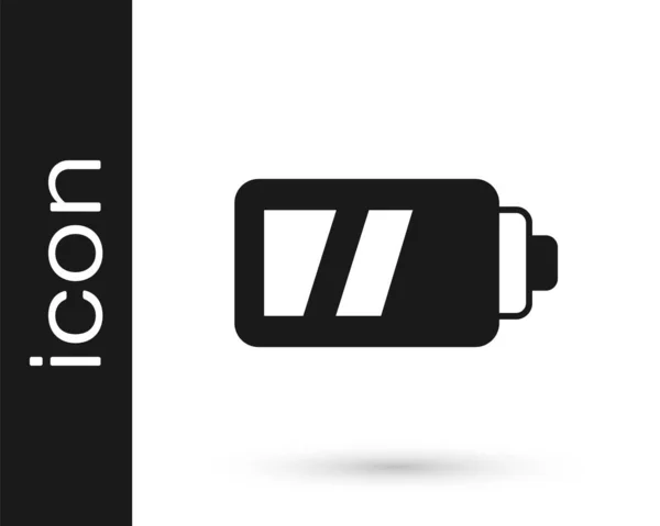 Μαύρη Μπαταρία Για Εικονίδιο Κάμερας Που Απομονώνεται Λευκό Φόντο Σύμβολο — Διανυσματικό Αρχείο