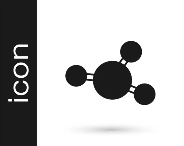 Icono Molécula Negra Aislado Sobre Fondo Blanco Estructura Moléculas Química — Archivo Imágenes Vectoriales